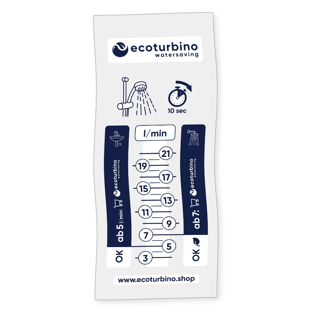 Water measurement bag for determining water volume | ecoturbino® suitability and savings potential. Feedimage.