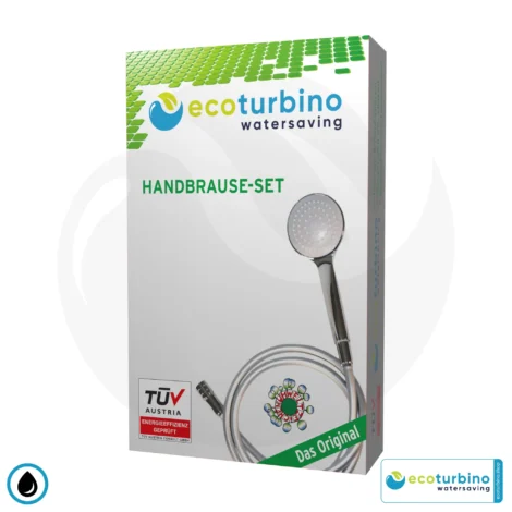 Handheld Shower Head SET 10 Legio | ecoturbino® ET10L Water Saving Adapter + Shower Hose + Shower Head