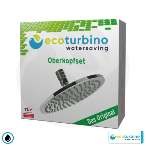 Overhead Shower - Rain Shower head SET Legio | ET10L Water-Saving Adapter + Ceiling Shower Head | ecoturbino®