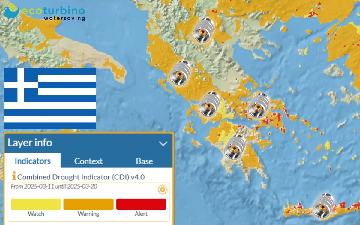 Water shortage and drought in Greece | ecoturbino helps to save water | Tourism Support