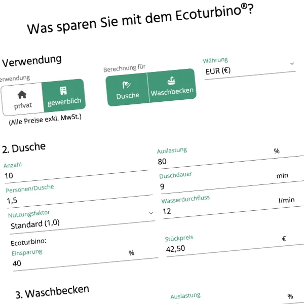 Water Saving Calculator | ecoturbino