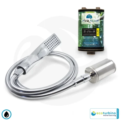 Water filter pollutants ecoturbino body plus set | hand shower, shower hose, water-saving adapter, filter system | shower water-saving system | 1/2" threaded connections