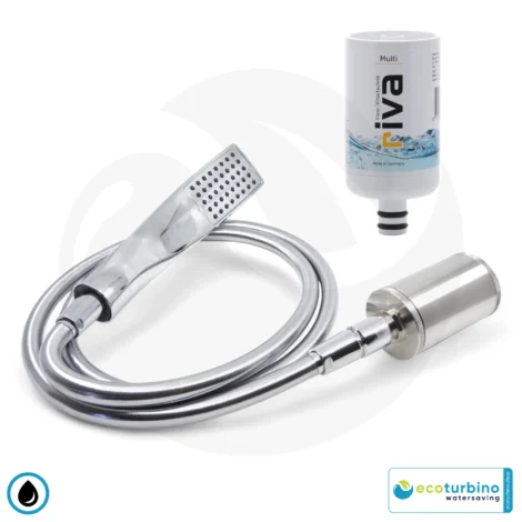 Legionella water filter ecoturbino clinic plus set | hand shower, shower hose, water-saving adapter, filter system | shower water-saving system | 1/2" threaded connections