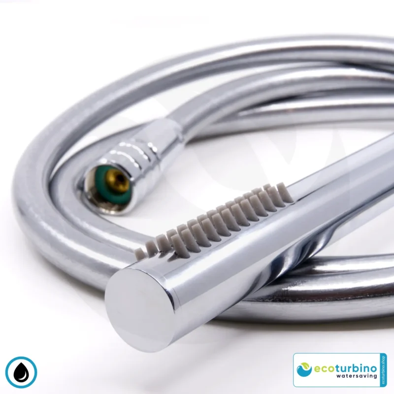 DELUXE S SET shower head, silver | Water-saving adapter + shower hose + DESIGN hand shower | ecoturbino®