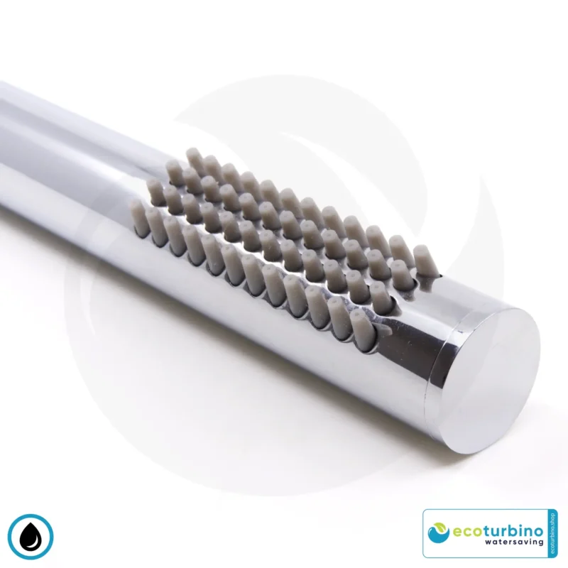 DELUXE S SET shower head, silver | Water-saving adapter + shower hose + DESIGN hand shower | ecoturbino®