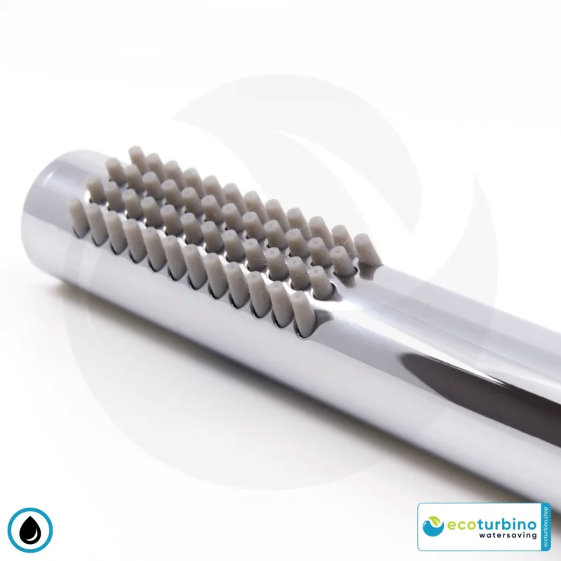 DELUXE S SET shower head, silver | Water-saving adapter + shower hose + DESIGN hand shower | ecoturbino®