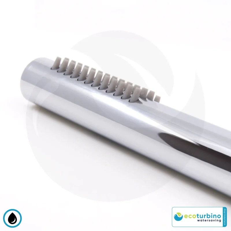 DELUXE S SET shower head, silver | Water-saving adapter + shower hose + DESIGN hand shower | ecoturbino®